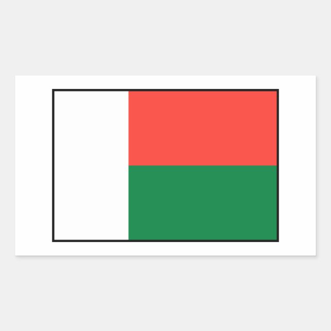 Madagaskar - madagassische Flagge Rechteckiger Aufkleber (Vorderseite)