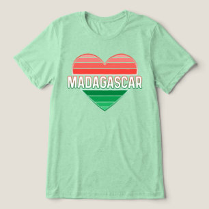 Madagaskar, madagassische Flaggenfarben Herz Tri-Blend Shirt