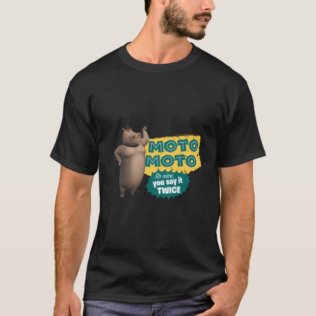 Madagaskar Moto Moto sagt, es sei zweimal Text Pos T-Shirt (Vorderseite)