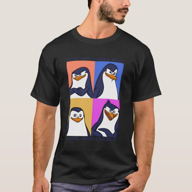 Madagaskar-Pinguine, Niedlich und knuddelig Text-P T-Shirt (Vorderseite)