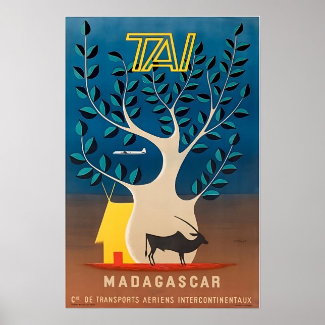 Madagaskar Reiseplakat Afrika Kunst Afrikanischer  Poster (Vorne)