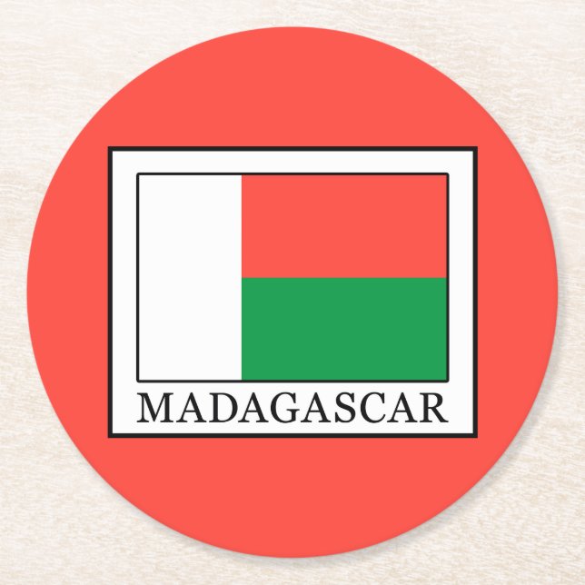 Madagaskar Runder Pappuntersetzer (Vorderseite)