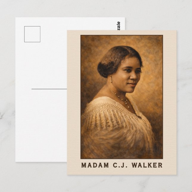 Madam C.J. Walker Portrait Art Postkarte (Vorne/Hinten)
