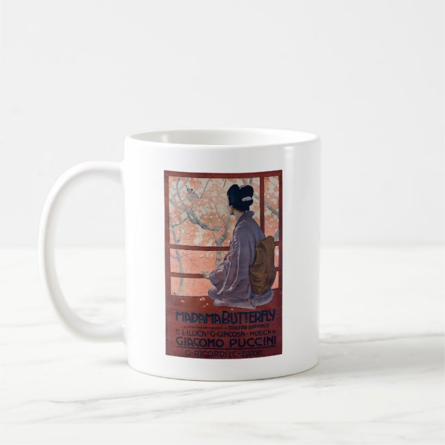 Madama Butterfly Vintage Poster (1904) Kaffeetasse (Links)