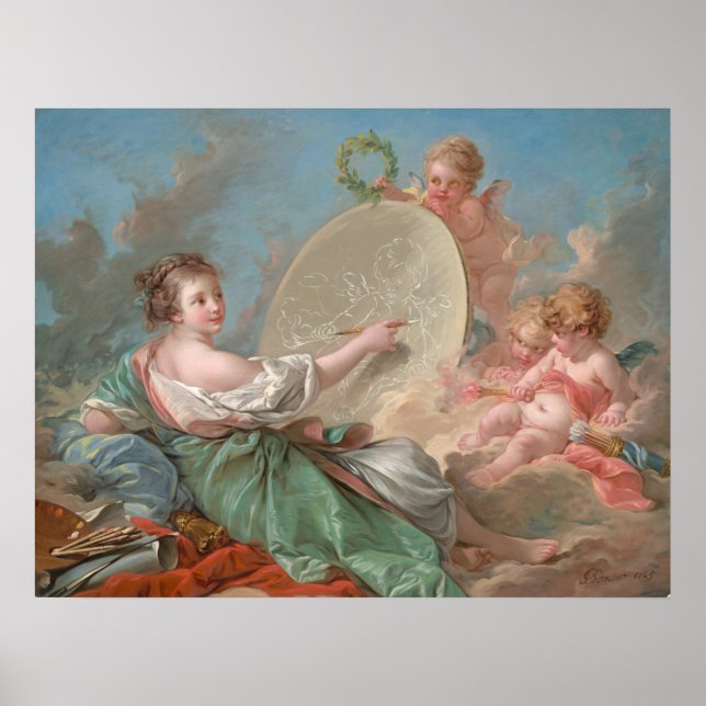 Madame Bergeret - François Boucher Kunst Poster (Vorne)