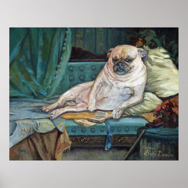 Madame Buffy Dumplin in ihrem Boudoir-Pet-Portrait Poster (Vorne)