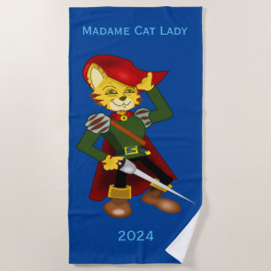 Madame Cat Lady 2024 für Präsident Thunder_Cove Strandtuch
