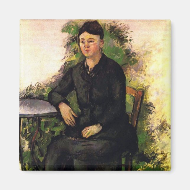 Madame Cezanne Im Garten - Paul Cezanne Magnet (Vorne)