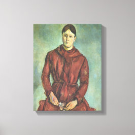 Madame Cezanne In einem Roten Kleid - Paul Cezanne Leinwanddruck