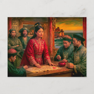 Madame Ching Piratenkönigin-Porträt Postkarte