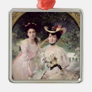Madame Collas und ihre Daughter, Giselle, 1903 Silbernes Ornament