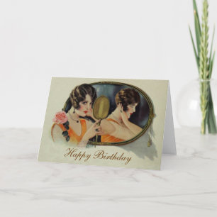 Madame dans la carte d'anniversaire d'années '20