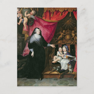 Madame de Lansac und die Kinder Frankreichs Postkarte