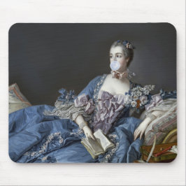 Madame de Pompadour bläst ein blaues Kaugummi Mousepad
