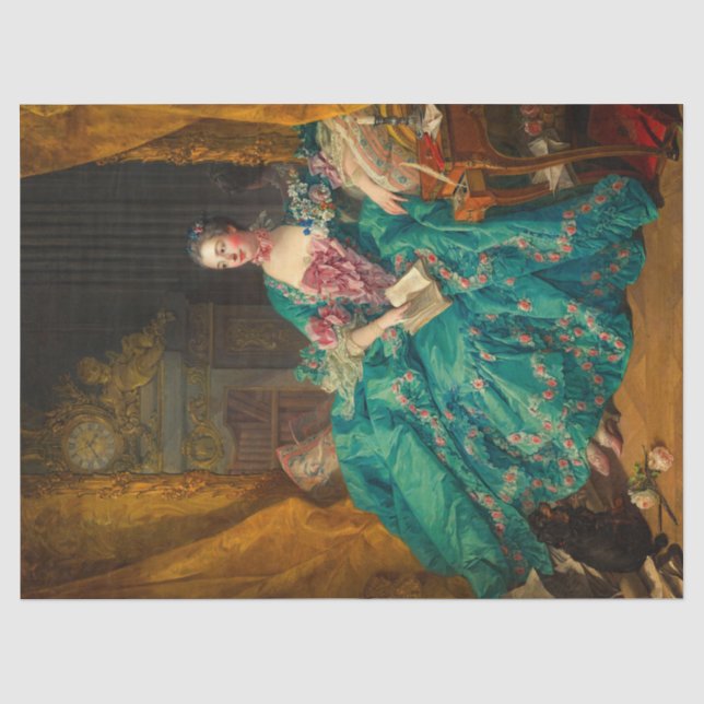 Madame de Pompadour von Francois Boucher Seidenpapier (Vorderseite)