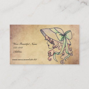 Madame élégante vintage dans des cartes de visite