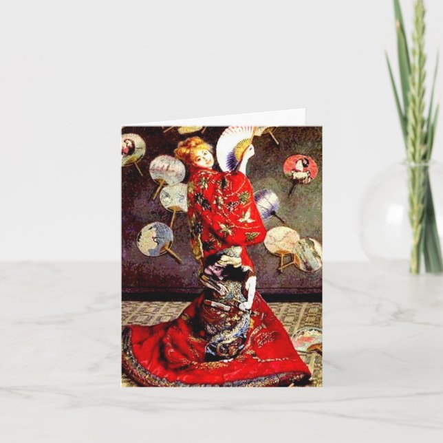 Madame en costume japonais par Monet Carte pour no (Devant)