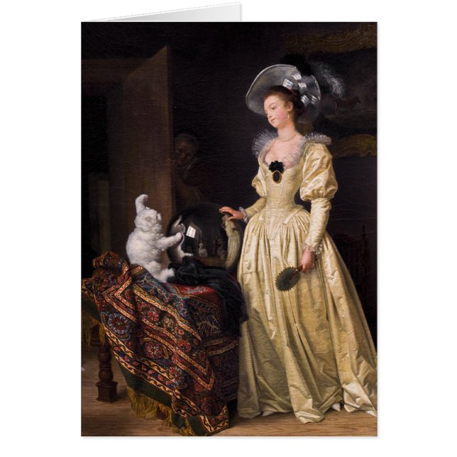 Madame et chat blanc (Devant)