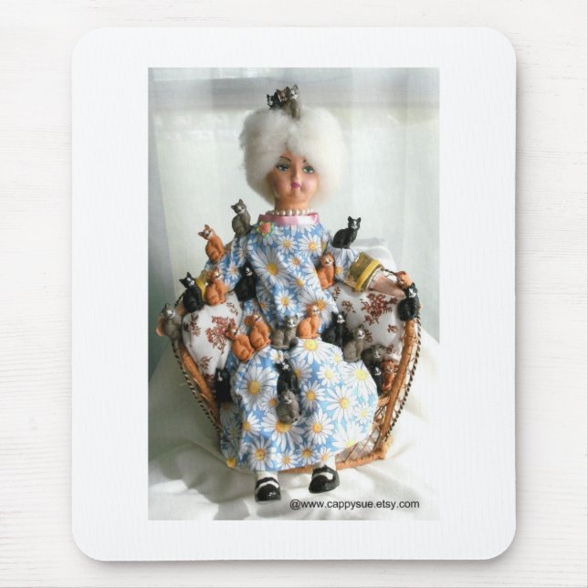 Madame folle tapis de souris de chat (Devant)