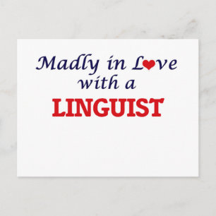 Madame in Liebe mit einem Linguisten Postkarte