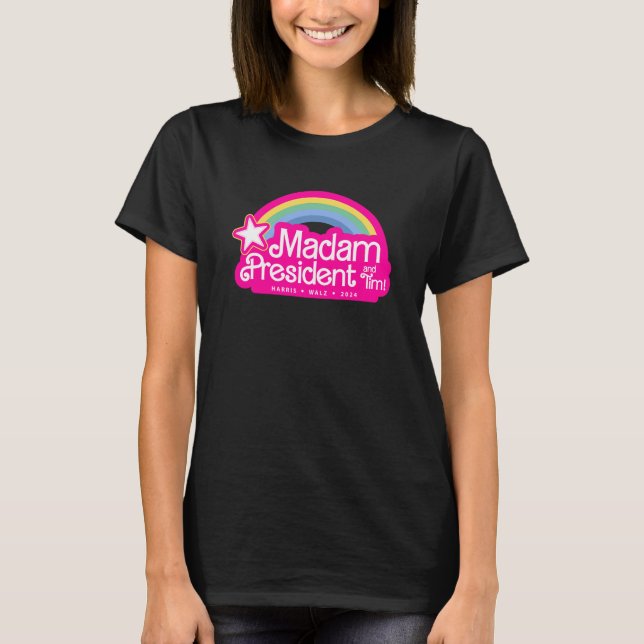Madame la Présidente Kamala Harris T-shirt arc-en- (Devant)