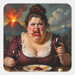„Madame Lava-Cake“ - Sie explodiert im Nu Quadratischer Aufkleber