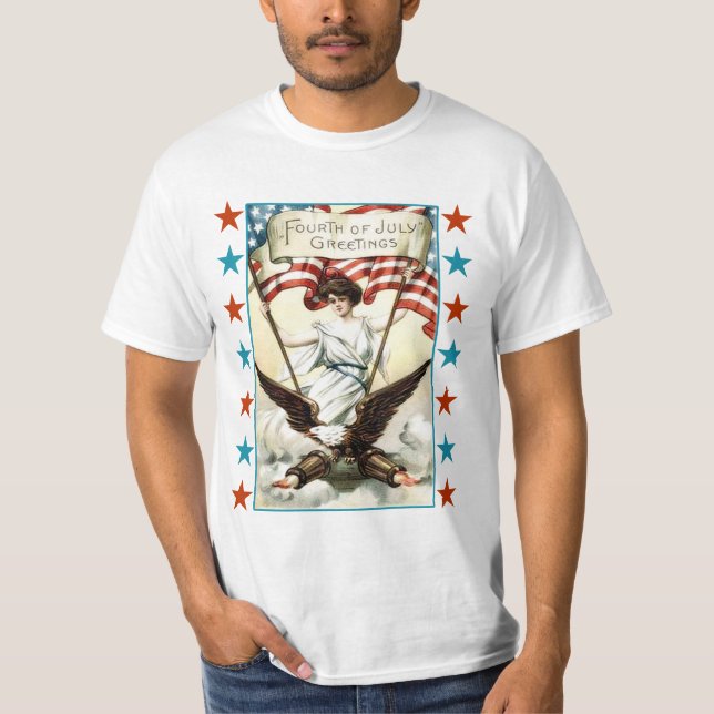 Madame Liberty avec Eagle et le T-shirt d'étoiles (Devant)