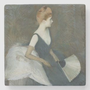 Madame Marthe Le Tellier Sitting auf einem Sofa Steinuntersetzer
