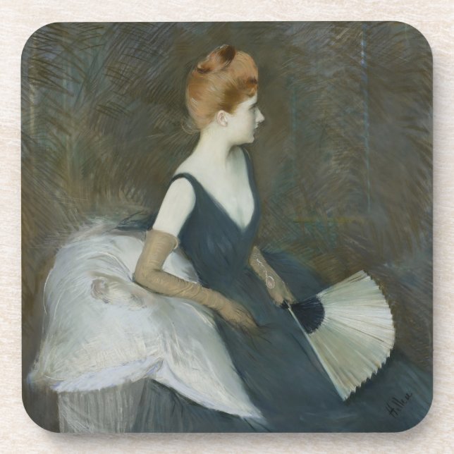 Madame Marthe Le Tellier Sitting auf einem Sofa Untersetzer (Vorderseite)