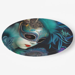 Madame Masquerade Aquamarin Pappteller