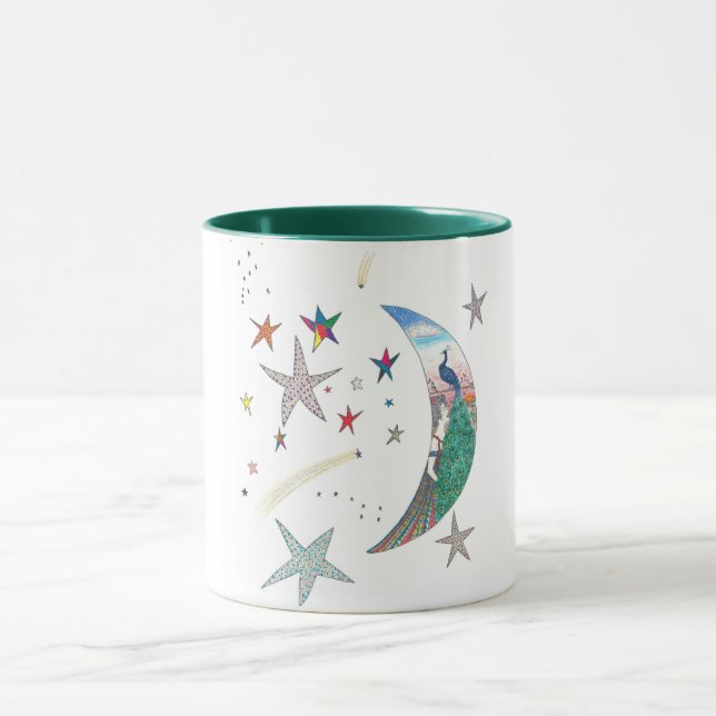 Madame Mug de lune de paon. Art original par la (Centre)