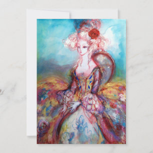 MADAME POMPADOUR ,Elegante Gold-Kostüm-Party Einladung