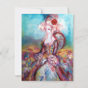 MADAME POMPADOUR ,Elegantes Gold-Kostümfest Einladung