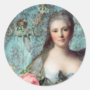Madame Pompadour Envelope oder Gift Siegel Runder Aufkleber