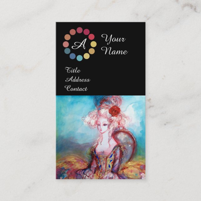 MADAME POMPADOUR MAKEUP ARTIST FARBE PALETTE VISITENKARTE (Vorderseite)
