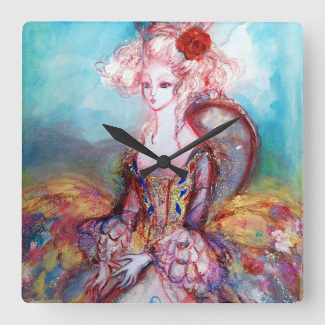 MADAME POMPADOUR QUADRATISCHE WANDUHR (Vorderseite)