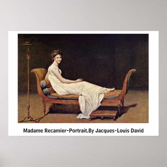 Madame Recamier-Portrait.By Jacques-Louis David Poster (Vorne)
