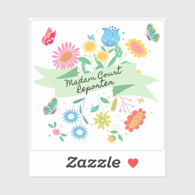 Madame Reporter Spring Floral Sticker (Feuille)