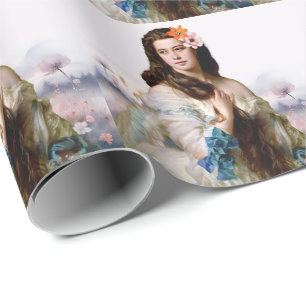 Madame Rimsky mit Wildblumen Geschenkpapier