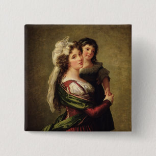 Madame Rousseau und ihre Tochter, 1789 Button