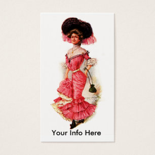 Madame victorienne dans la robe rose