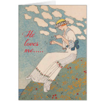 Madame vintage avec la fleur par George Barbier