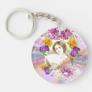 Madame vintage Music&Flowers Round Acrylic
