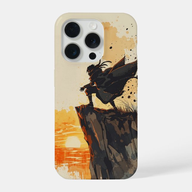 Madara Uchiha – Cinematic Watercolor iPhone 15 Pro Hülle (Rückseite)
