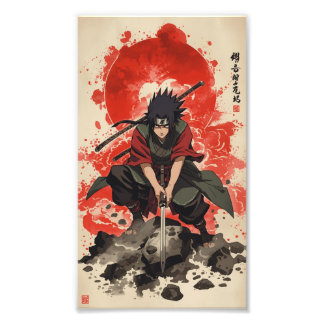 🖼 Madara Uchiha – Kinematische Wasserfarben-Wandk Fotodruck