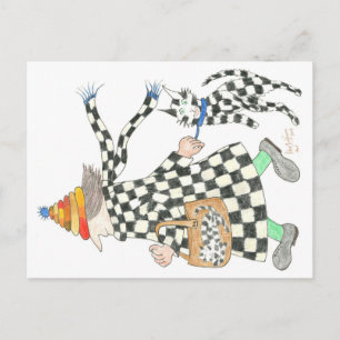 MadCatWoman harlequin Cat Postkarte