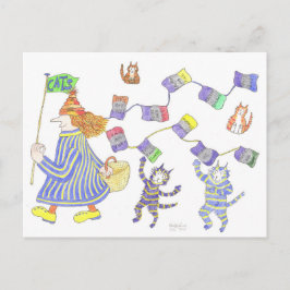 MadCatWoman Schals in der Wäsche Postkarte