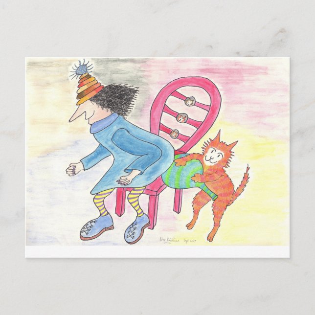 MadCatWoman & WhoopeeCushionCat Nr.1 Postkarte (Vorderseite)