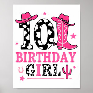 Mädchen 10. Geburtstag Kinder Cowgirl Geburtstagsd Poster