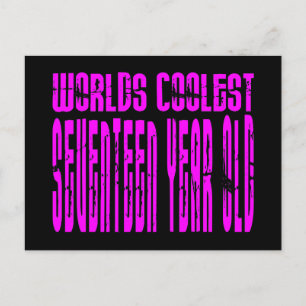 Mädchen 17. Geburtstag Pink Welten Coolst siebzehn Postkarte